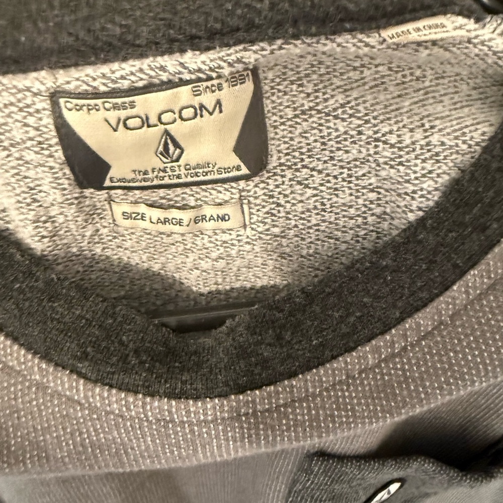 Volcom Men's Charcoal Crewneck Sweatshirt
